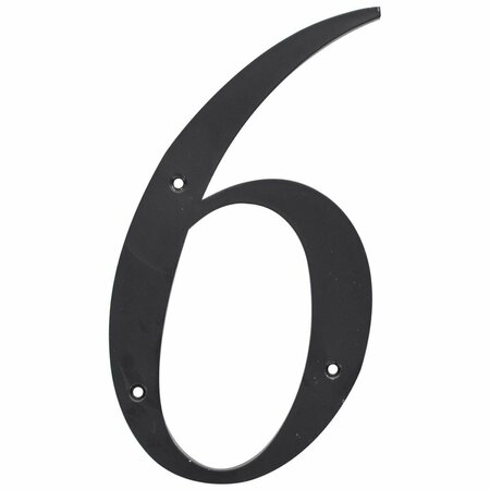 ORNATUS OUTDOORS 6 in. Nail-On Black Plastic House Number - 6 OR3517041